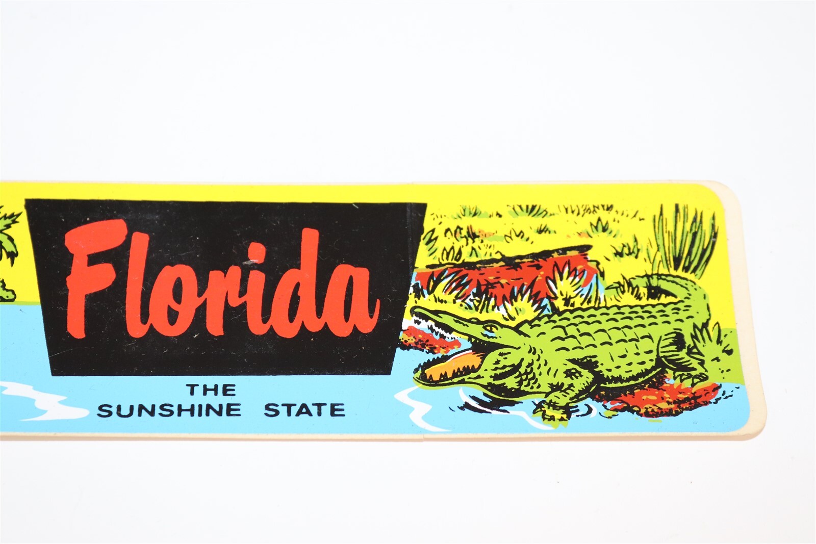 VINTAGE - FLORIDA THE SUNSHINE STATE STICKER FLAMINGO / GATOR -