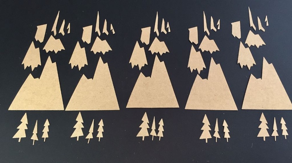 Tim Holtz Die Cuts * Alpine * Mountain Scene * Five Sets * Chipboard
