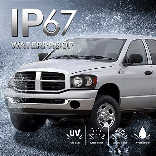 Headlight Assembly Compatible with 2006-2008 Ram Black/Clear/Amber OE Style