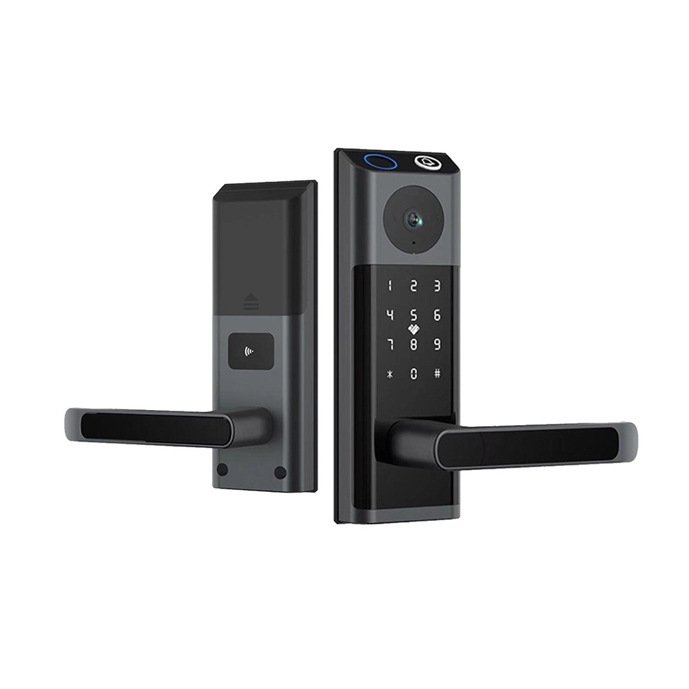 Smart Door Lock Fingerprint Camera Handle Keyless WiFi APP Control