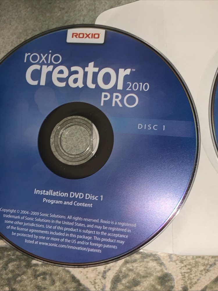 Roxio Creator 2010 Pro Installation DVD Disc Set Photo Video Burning Software