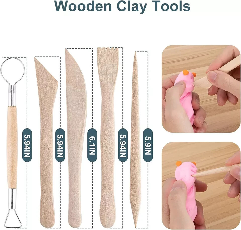Clay Tools Kit, 25 PCS Polymer Tools, Ceramics Sculpting Multicolor