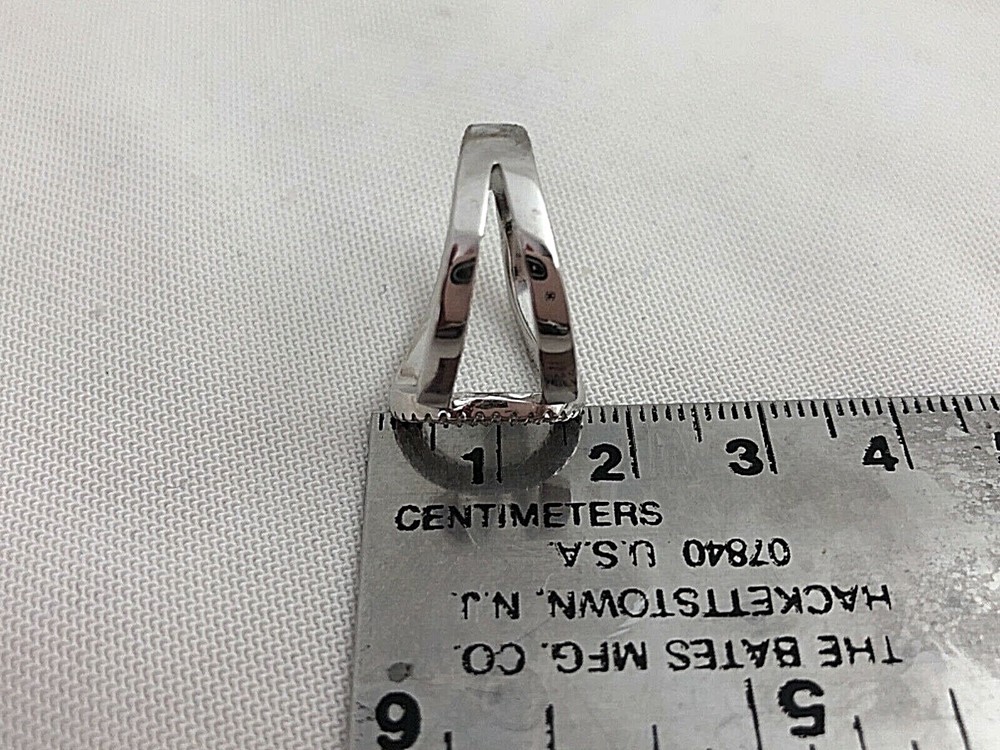 Sterling Silver .925 15mm Wide CZ Adjustable Ring Size 7 Adjustable