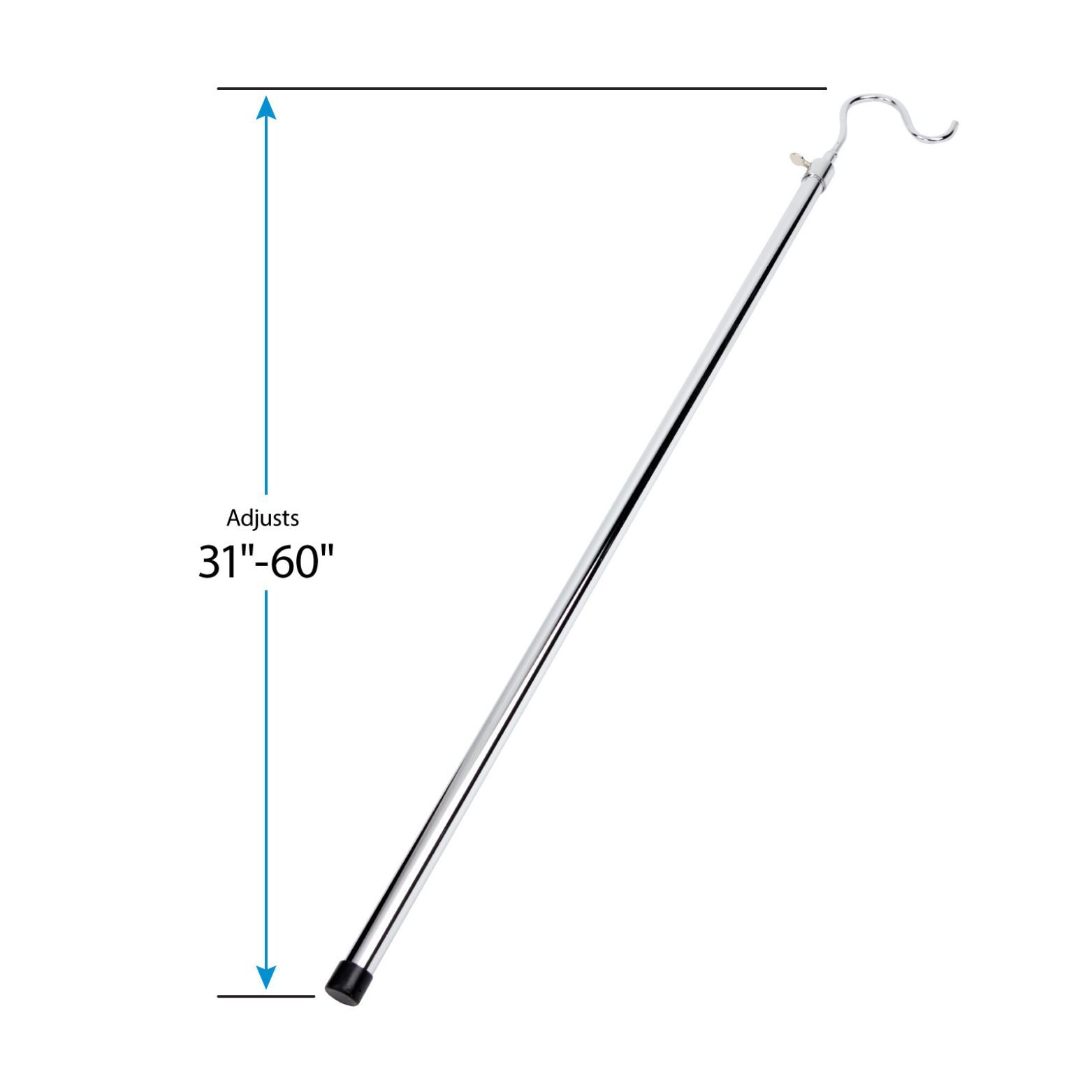 SSWBasics Chrome Reach Garment Hook Durable Chrome Clothes Hook Pole