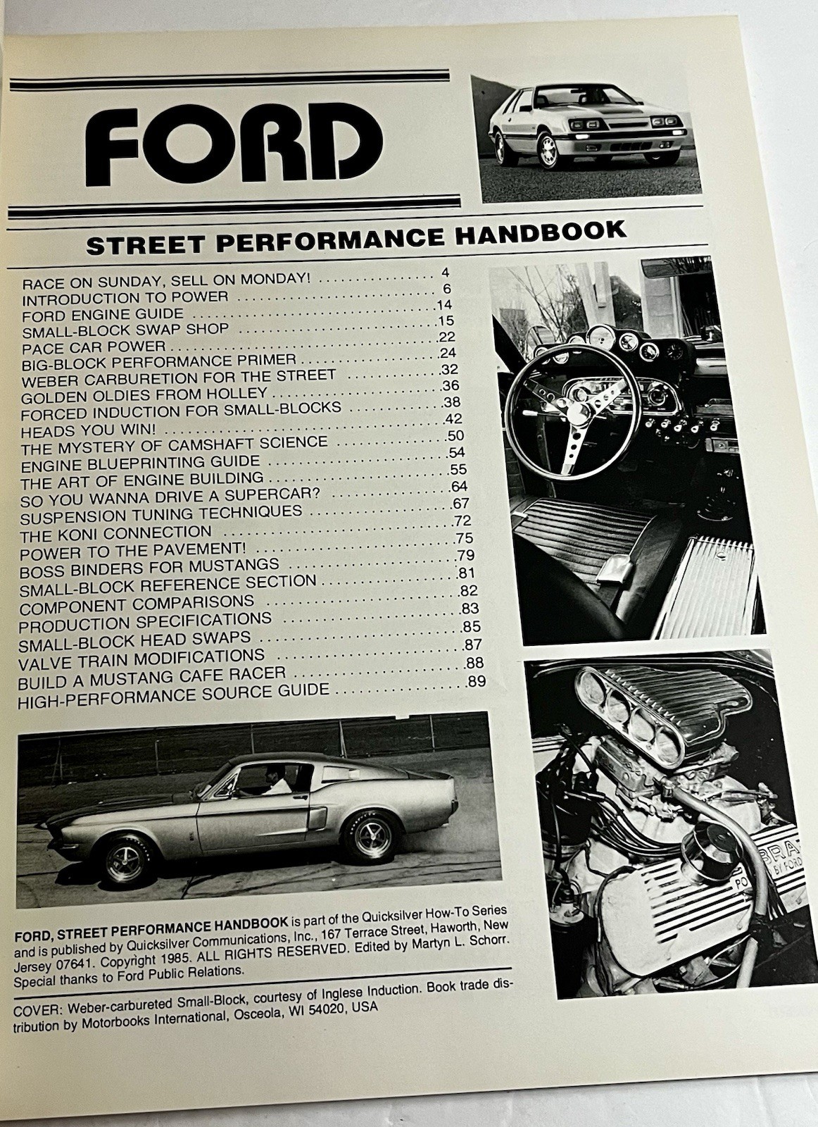 VTG Quicksilver How To Series Ford Street Performance Handbook Martyn Schorr SC