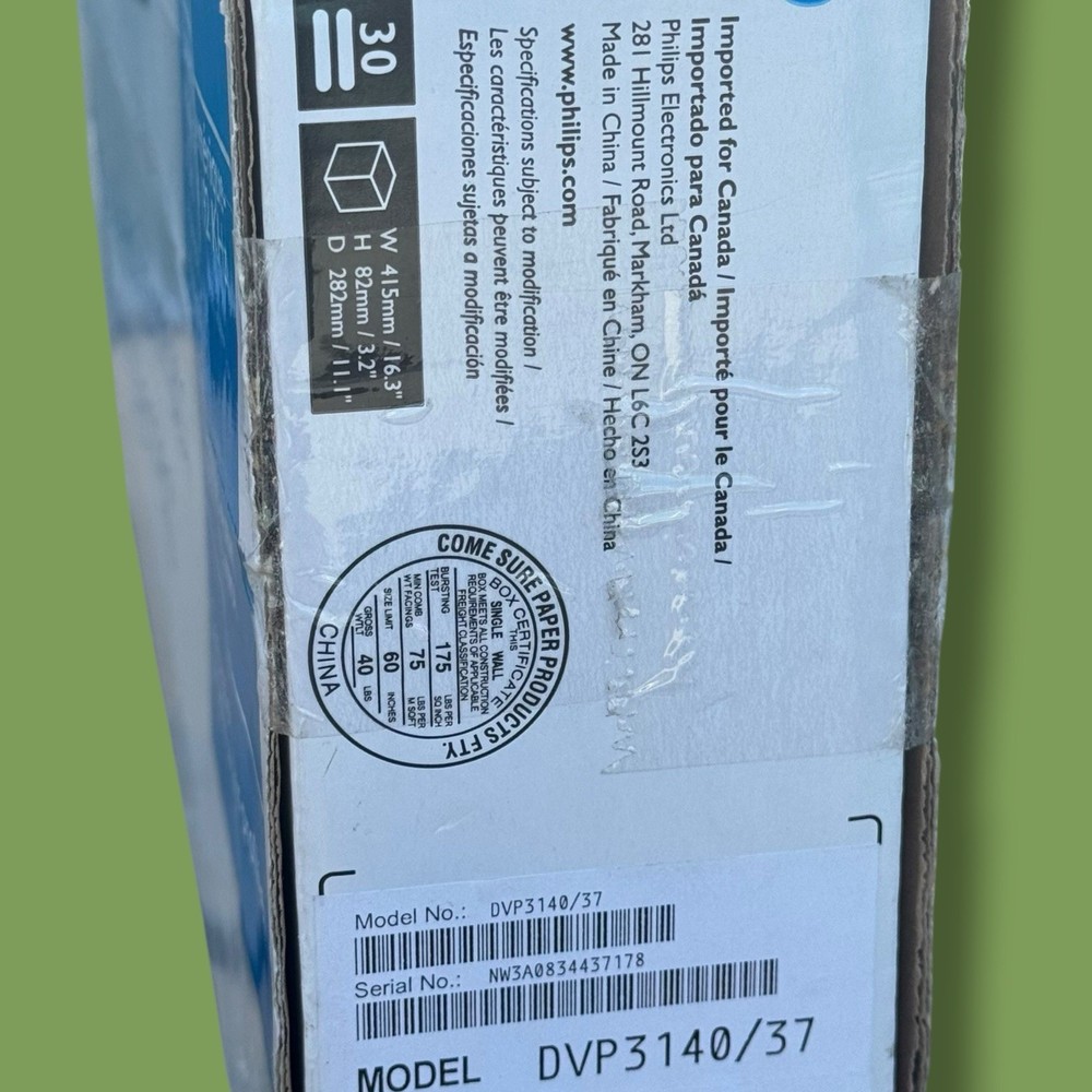 Philips DVP3140 Progressive Scan DVD Player *SEALED