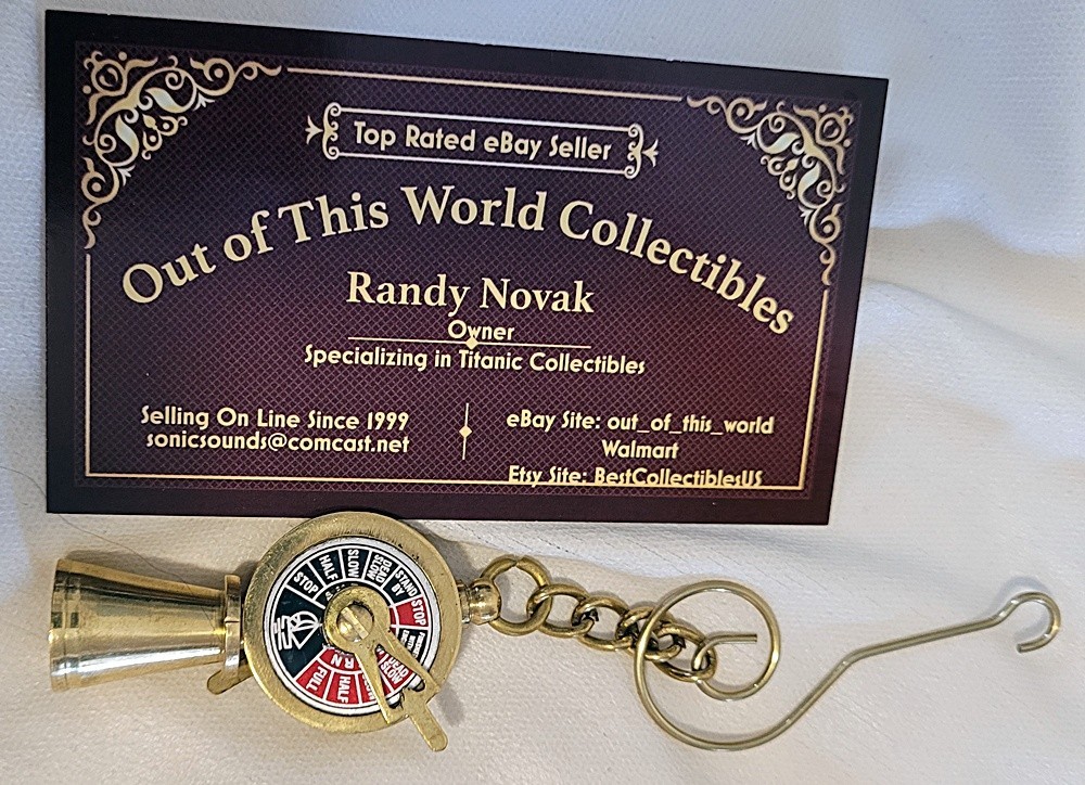 Solid Brass Titanic Engine Telegraph Keyring 5” Functional