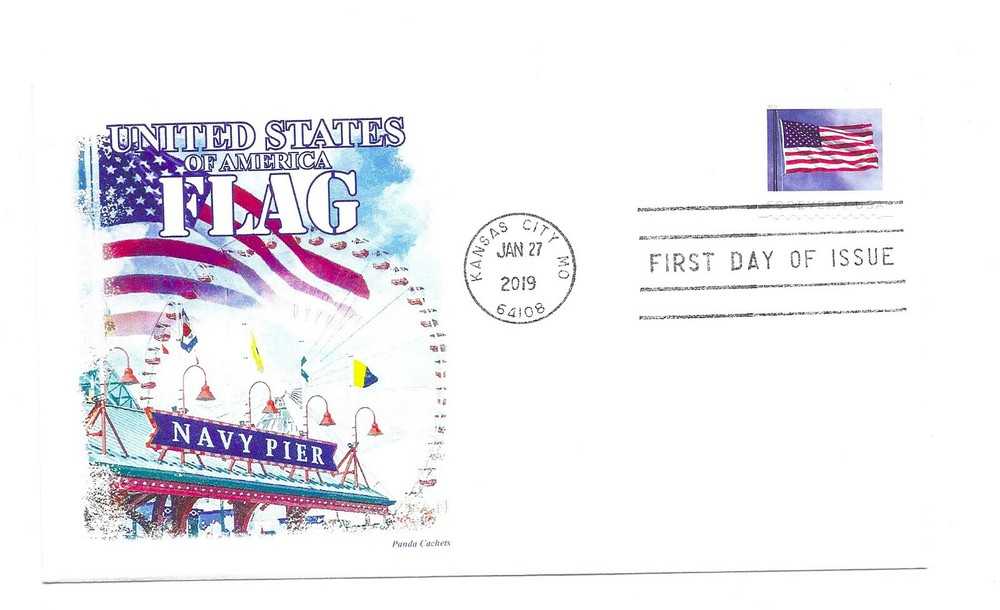 5342 US Flag 2019, APU coil, Panda Cachets, FDC.