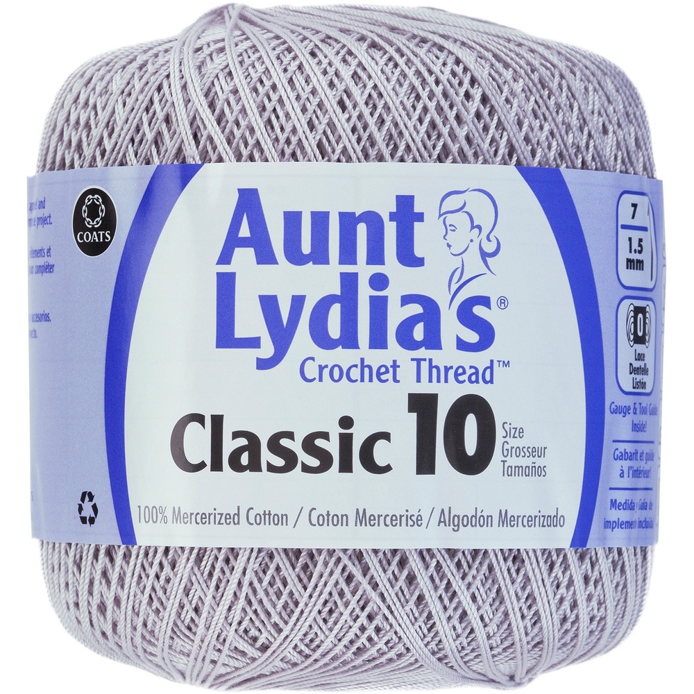 Aunt Lydia's Classic Crochet Thread Size 10 Silver