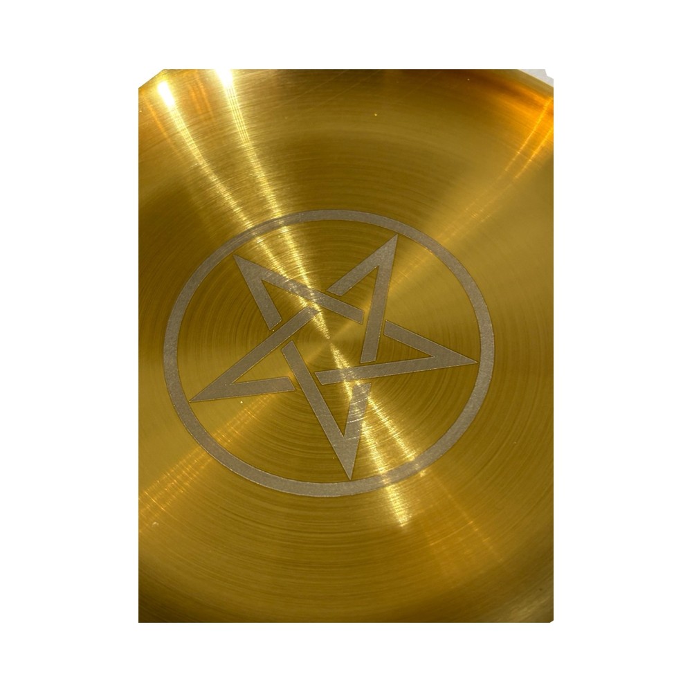 Alter Offering Plate - Pentagram - Gold