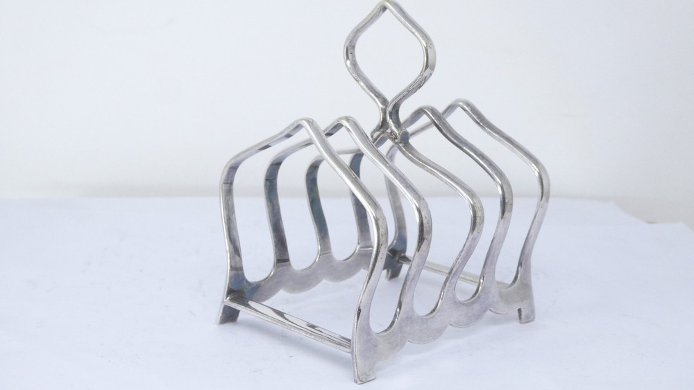 4 Four Slice Toast Rack Arched Divider Silver Plated EPNS Tableware Stand Holder