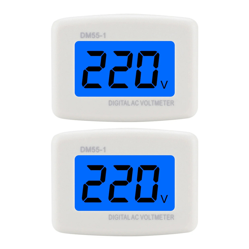 2X LED Digital Voltage Meter DM55-1 AC 110-220V US Plug Voltage Tester Voltmeter