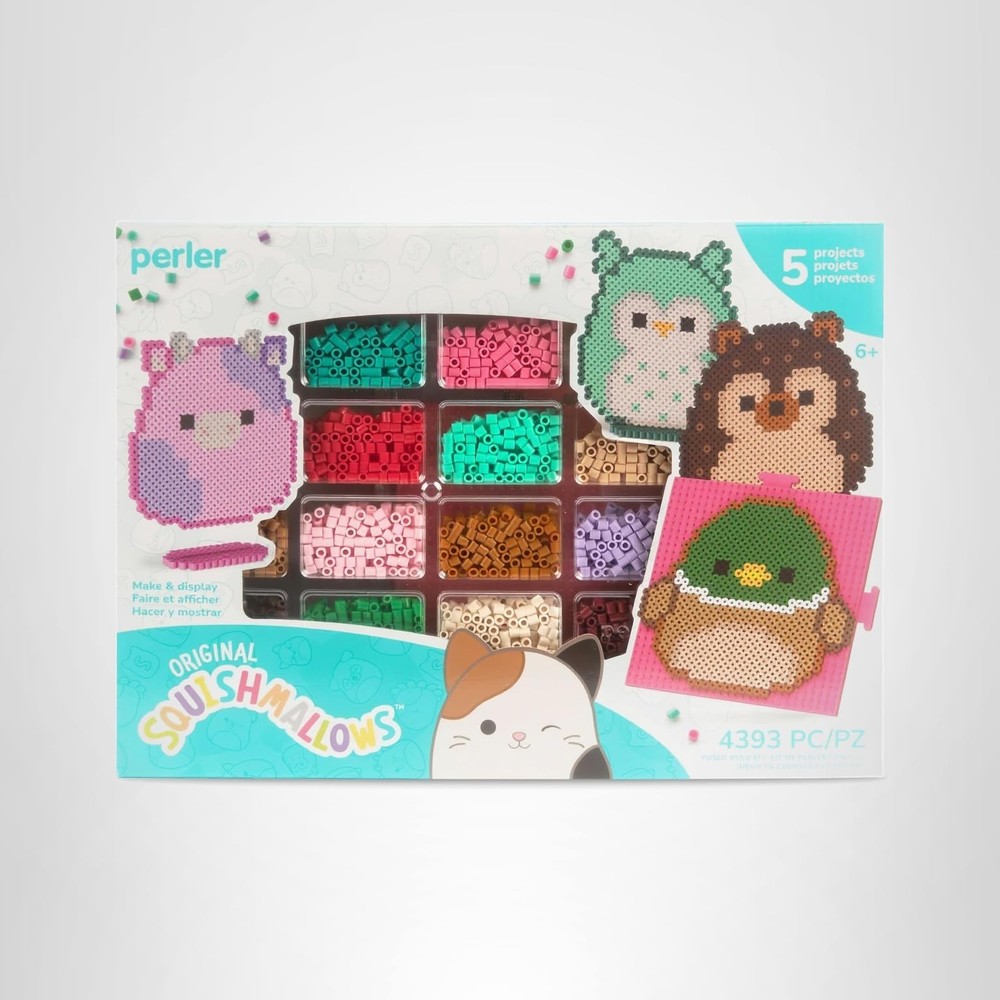 Fused Bead Activity Kit - 5 Unique Patterns, 4393 Pieces, Multicolor Craft Set