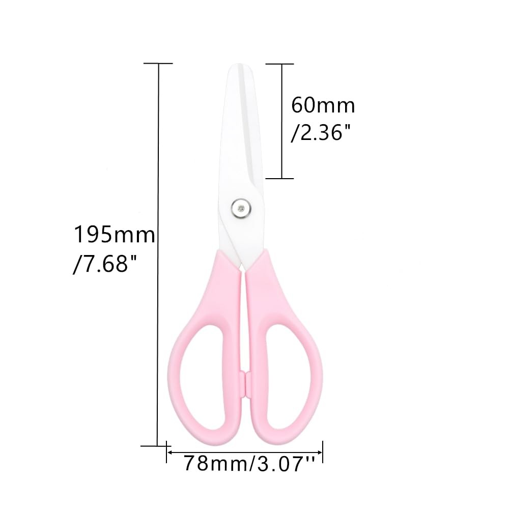 Ceramic Kitchen Scissors 8" Ceramic Blade Scissors White Sharp Blade with Pin...