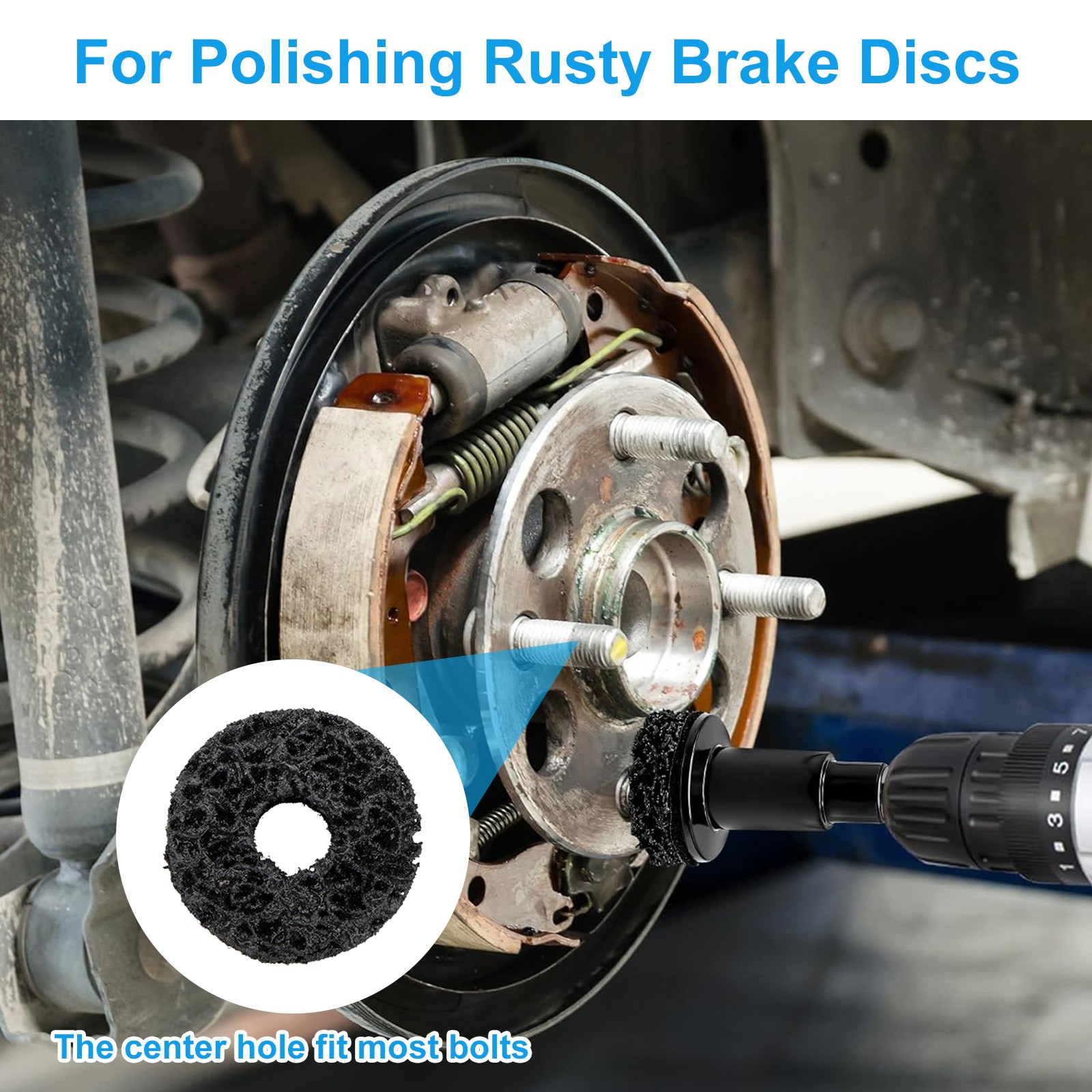 12PCS Wheel Stud Hub Cleaner Rust Removal Kit for Brake Disc Polishing Grinding