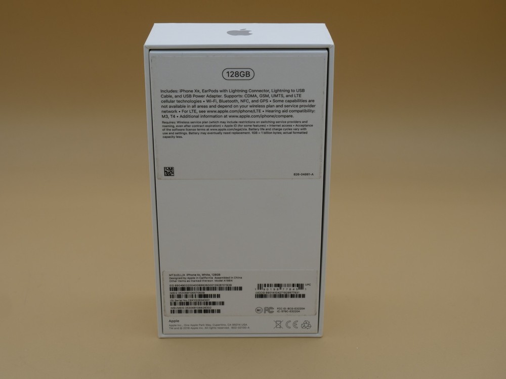 Empty Box ONLY Apple IPHONE XR WHITE 128gb