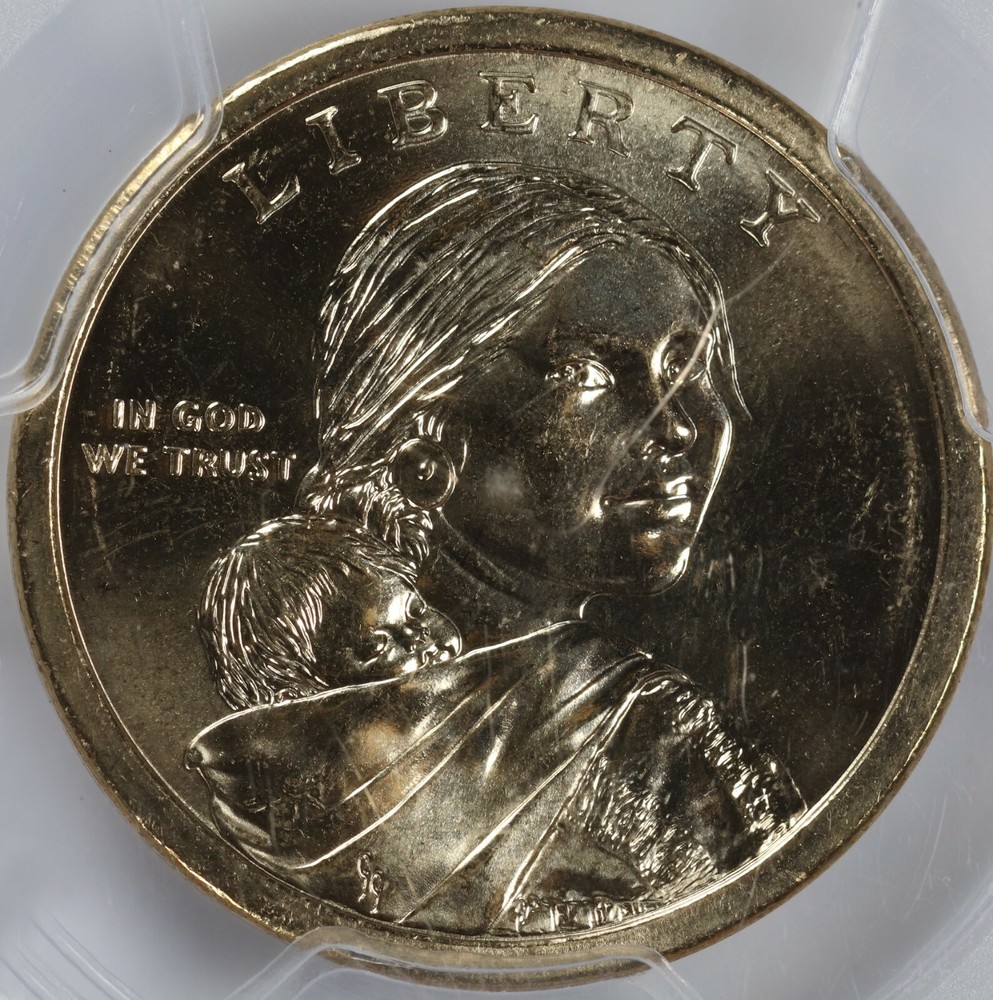 2010 Sacagawea Dollar Error Missing Edge Lettering PCGS MS66