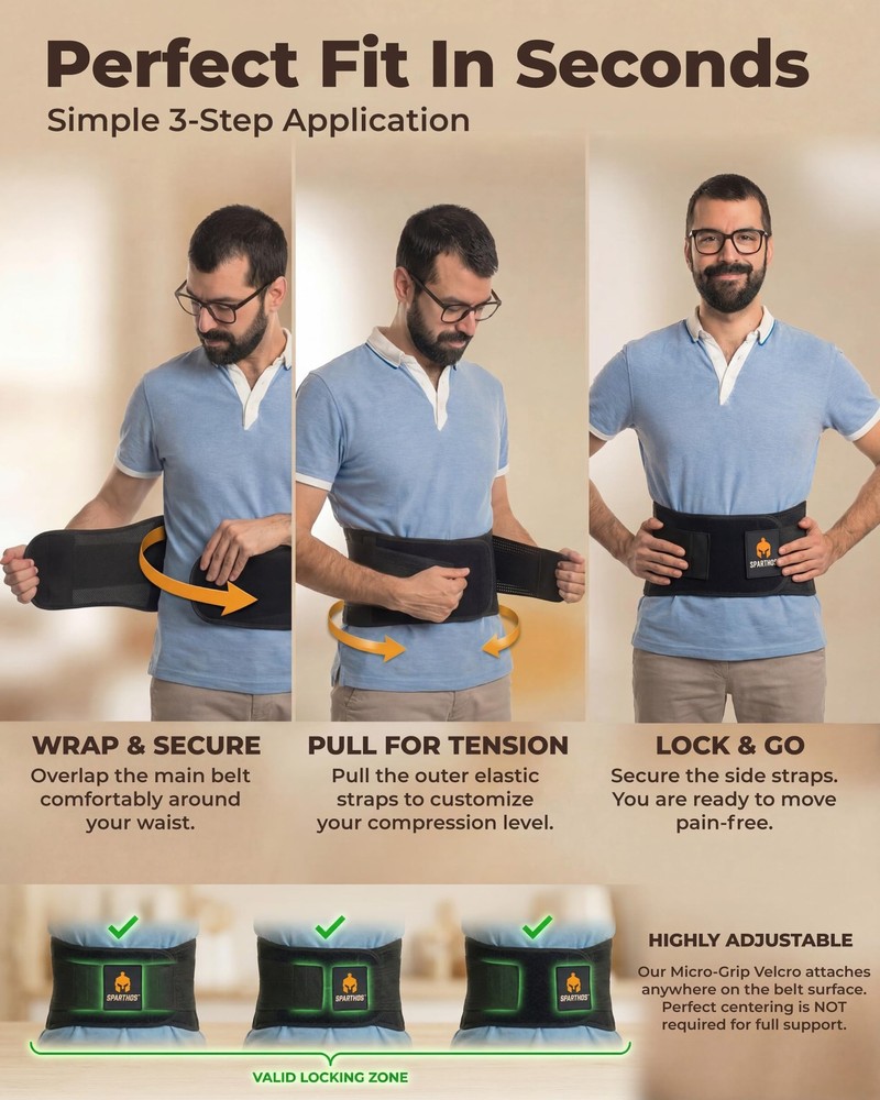 Sparthos Back Brace For Lower Back Pain - Immediate Relief From Sciatica
