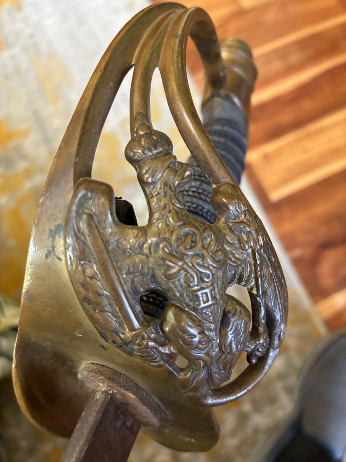 Imperial German N.E.O. Sword, dated 1889 on back near hilt, wire, signet missing