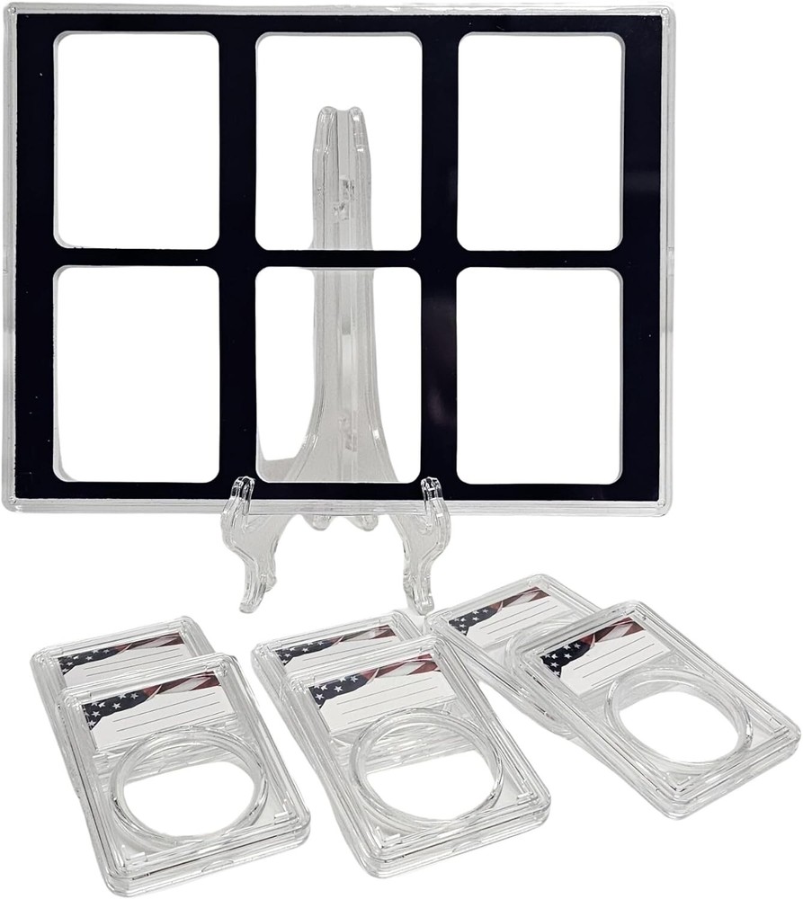 Coin Display Storage Case for US Half Dollars - Includes Six 30mm Slabs