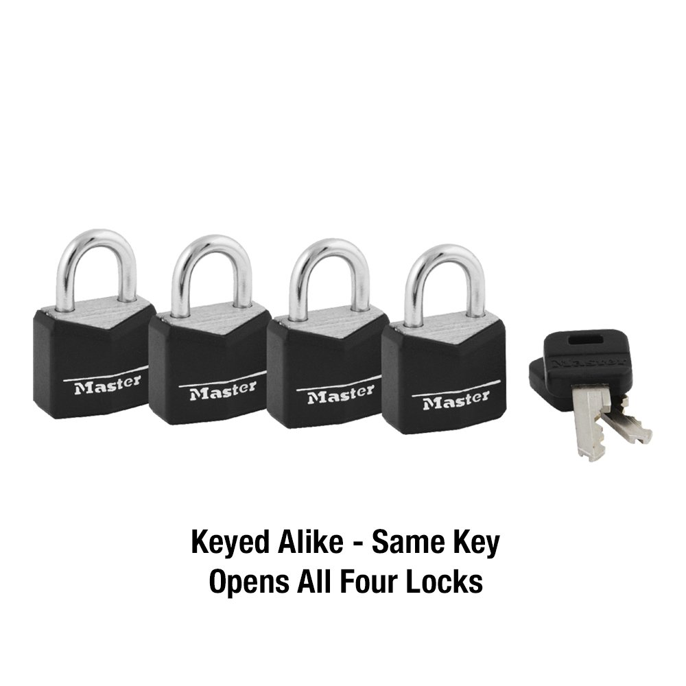 4 Pack Padlock 121Q Covered Solid Body, 3/4In (19Mm) Wide W3D