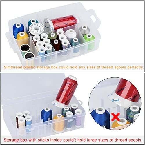 Machine Embroidery Thread Polyester 63 Colors With Plastic Storage Box For Embro