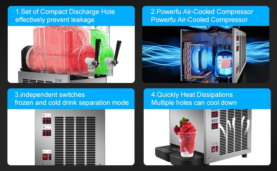 30L Commercial Slushie Machine, Frozen Drink Margarita Machine for Bar Home Part