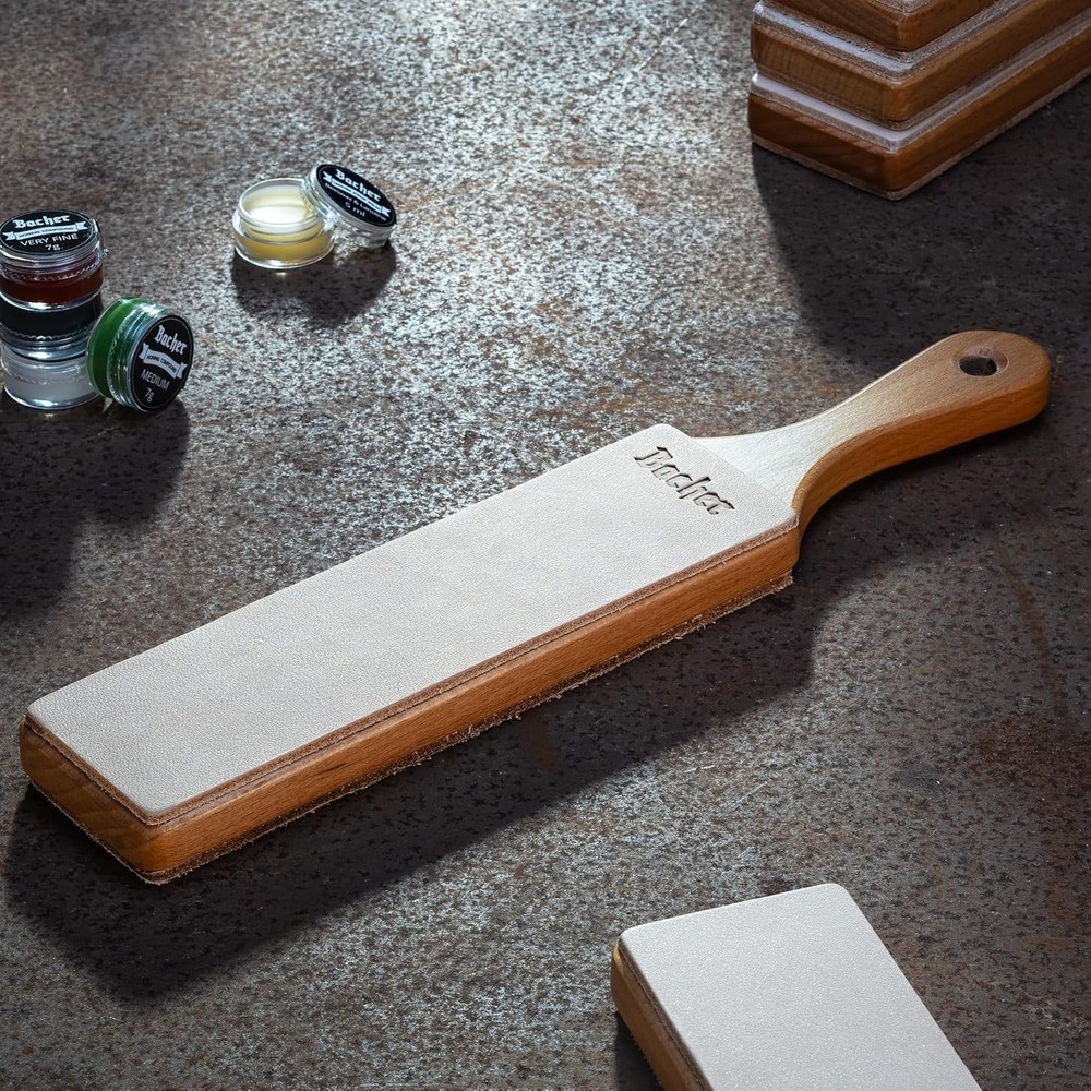 Handmade Leather Strop with Stropping Compound