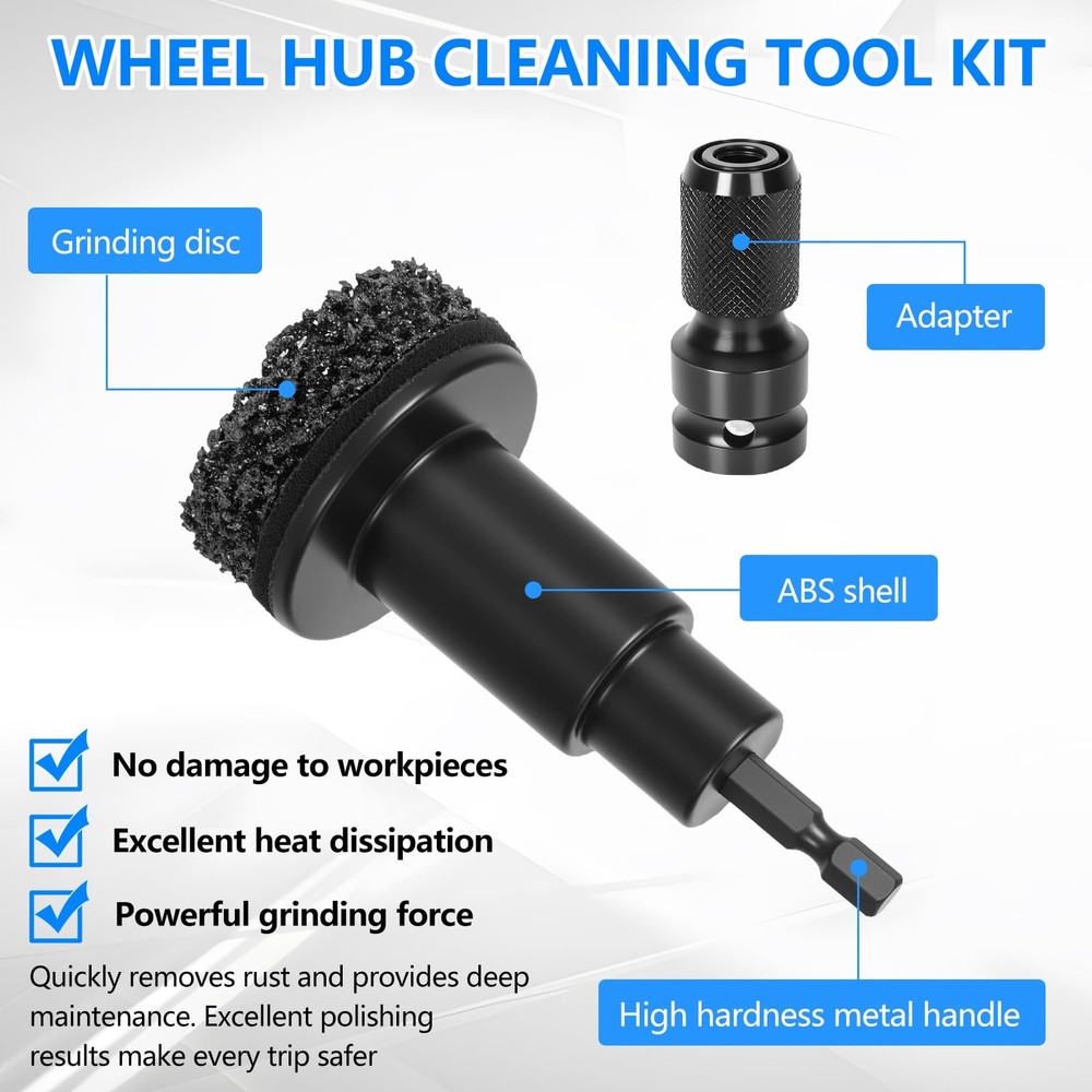 Eascor Wheel Hub Cleaning Tool, Resurfacing Kit, Stud...