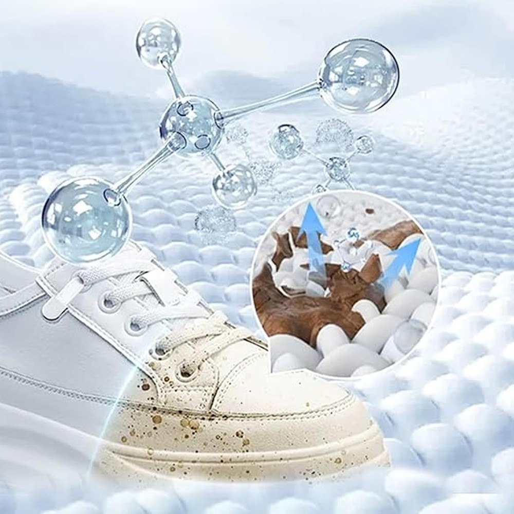 2PCS White Shoe Cleaner Cream, Multipurpose No-Wash Solid Comes with Sponge D...