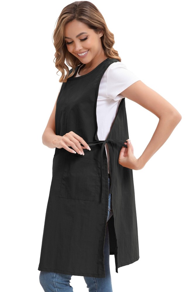 Oversize Waterproof Apron with Pockets Polyester Chef Apron for Cooking