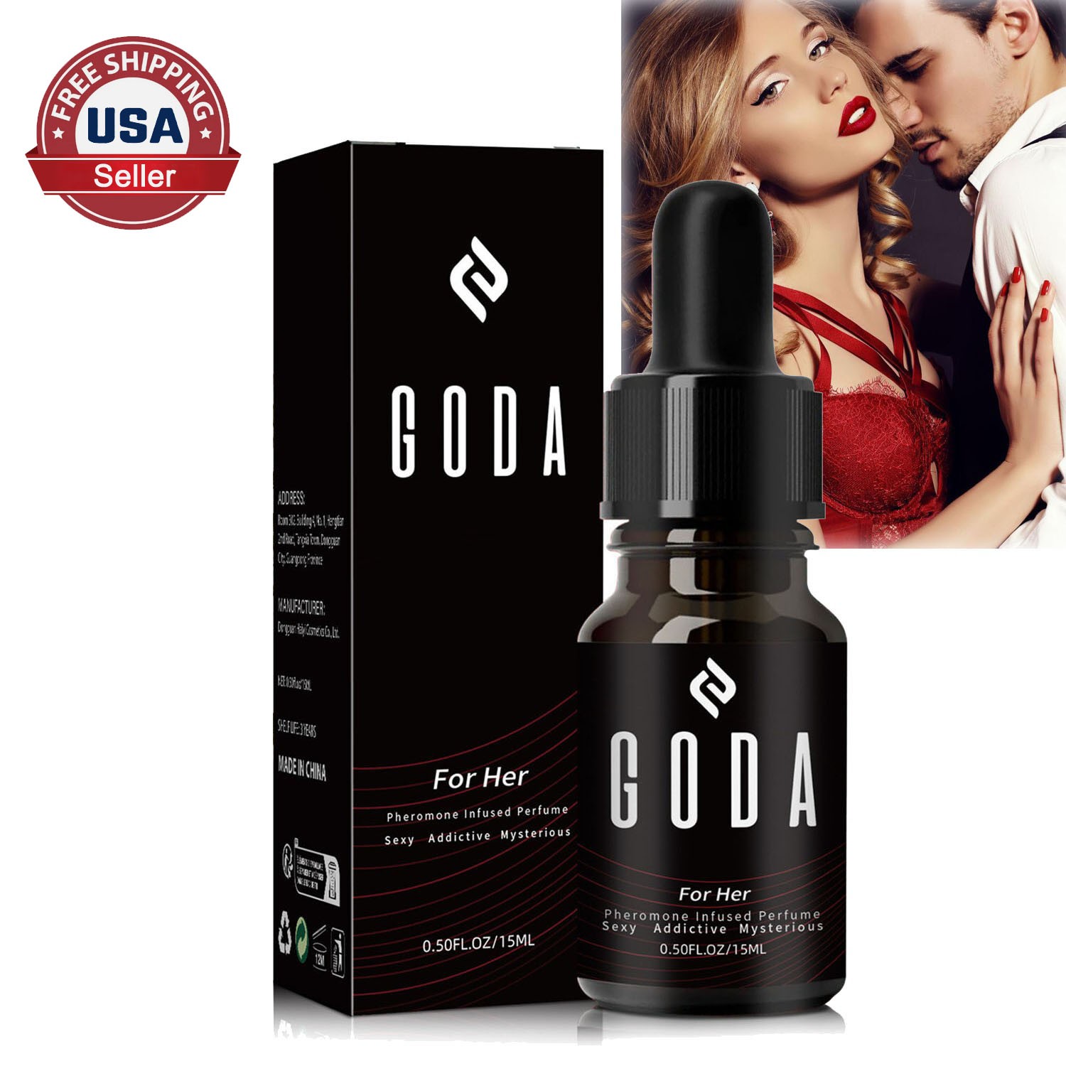 GODA For Her Pheromone Perfume For Women Long Lasting with Jasmine and Rose 15ml