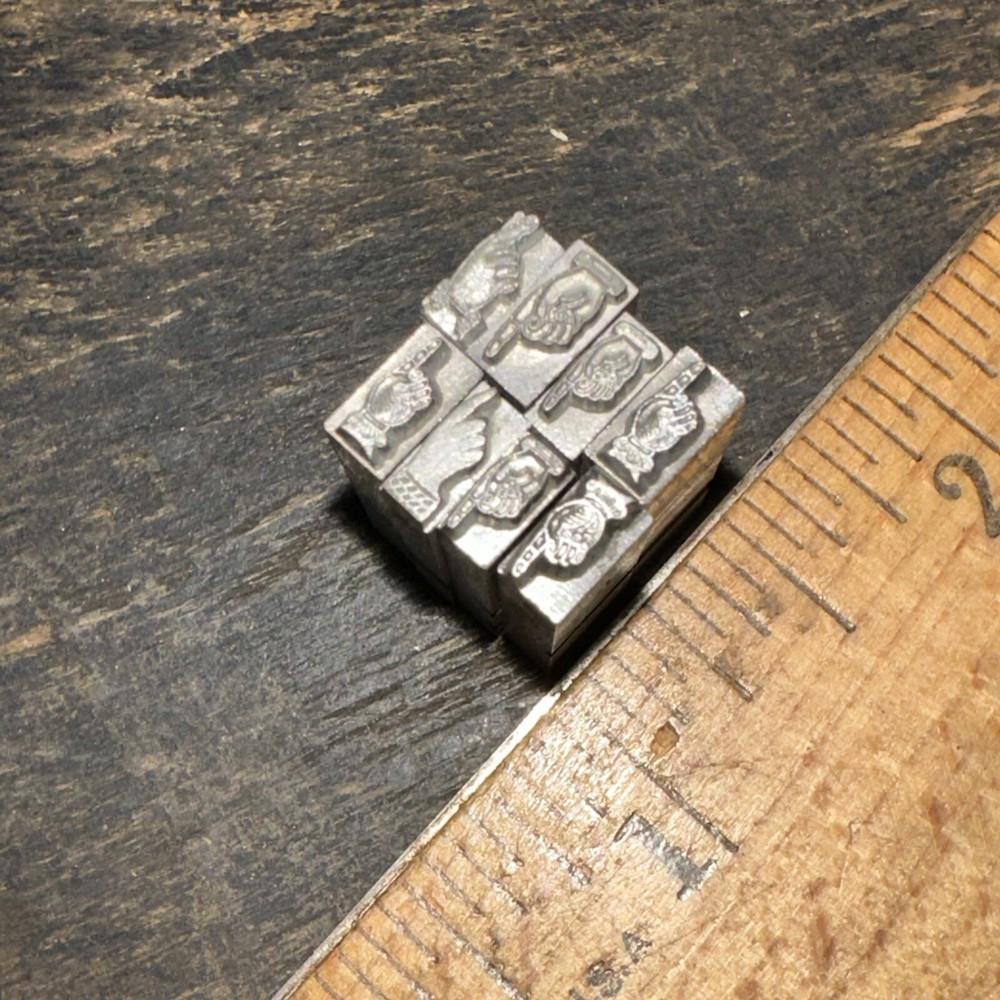 Print Blocks “ 8 Fingers Pointing “ Small Dingbats!