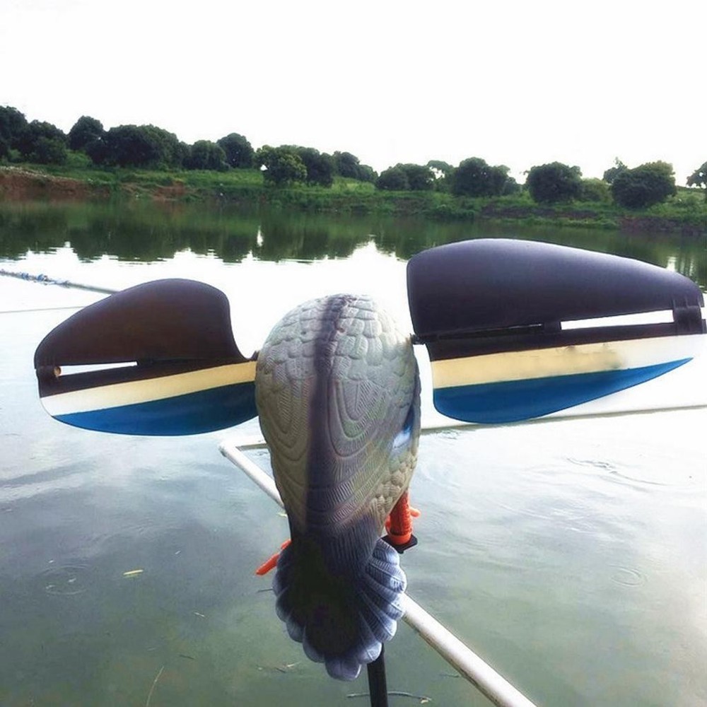 Wind Driven Duck Decoy Simulation Mallard Drake Hunt with Support Pole Pond