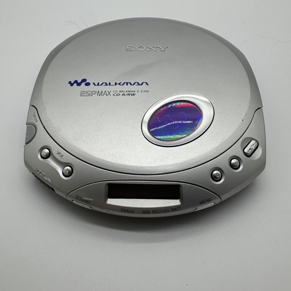 Sony CD Walkman - Portable Compact Disc Player - Silver (D-E350) Tested Works!