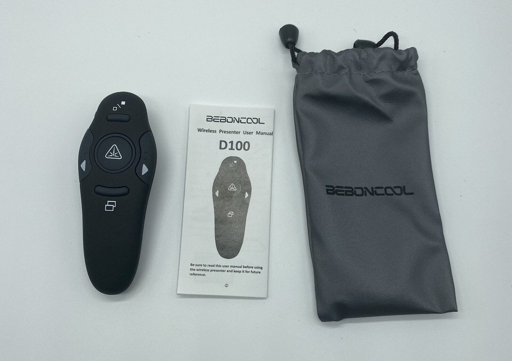 Open Box BEBONCOOL RF 2.4GHz Wireless Presenter Remote Presentation USB Control