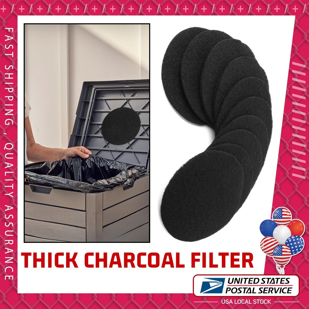 10X Charcoal Filter Compost Bin - Replacement Filter Round 6.7" - Extra Thick