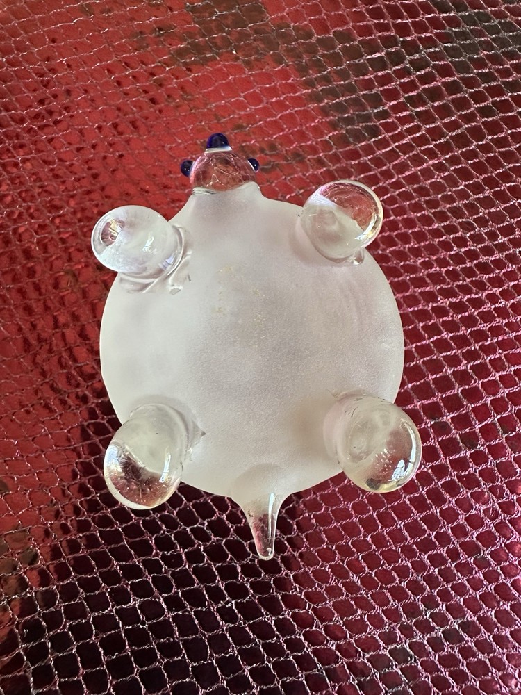 Frosted Crystal Turtle Figurine