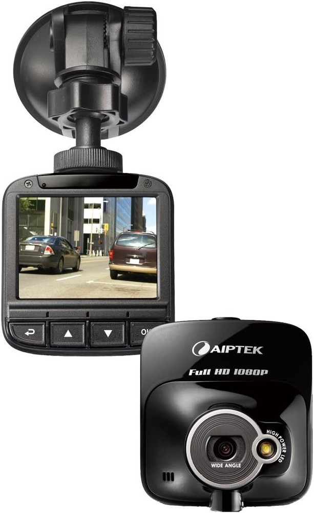 Compact 1080p Dash Camera with Integrated Battery & 128° Wide Angle View