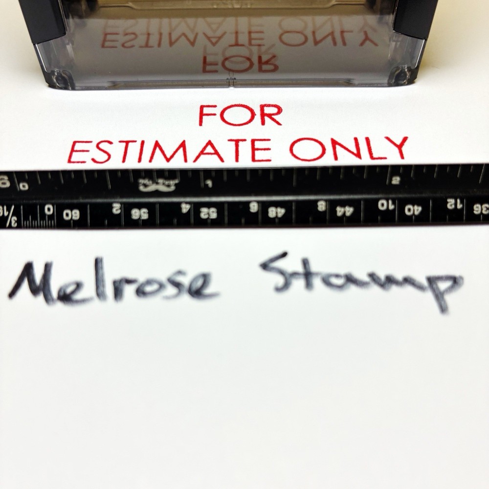 For Estimate Only Rubber Stamp Red Ink Self Inking Ideal 4913