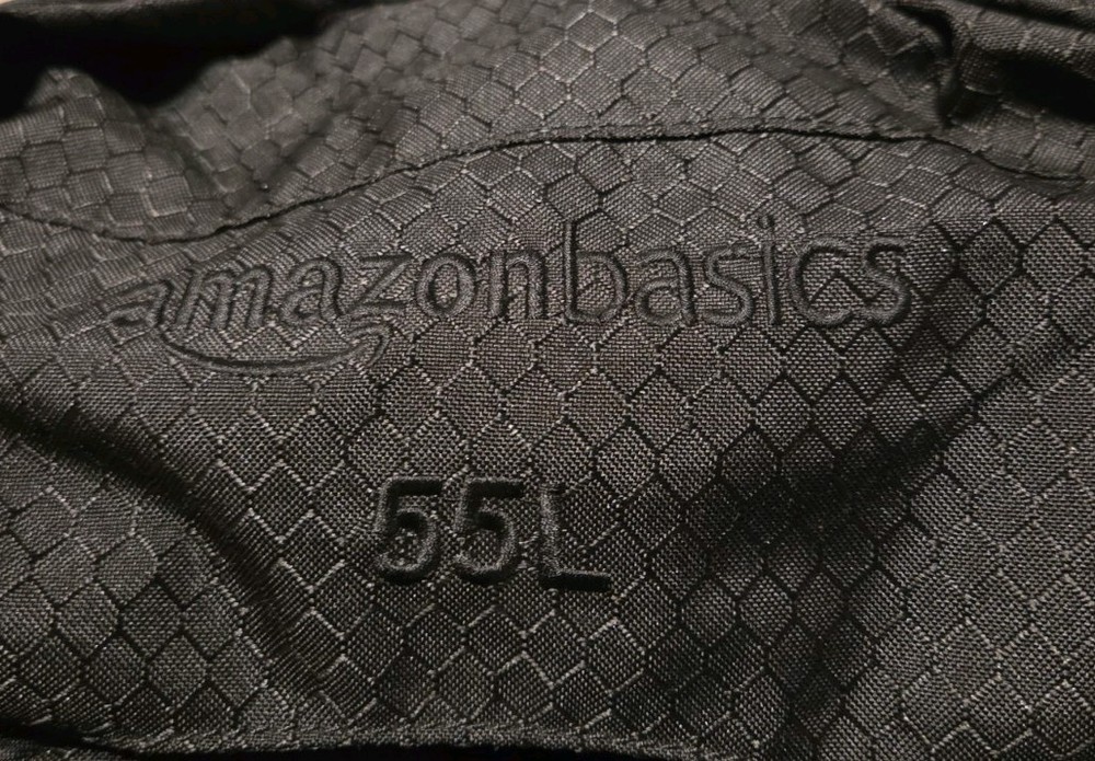 Amazon Basics 55L Backpack Black With Rain Cover