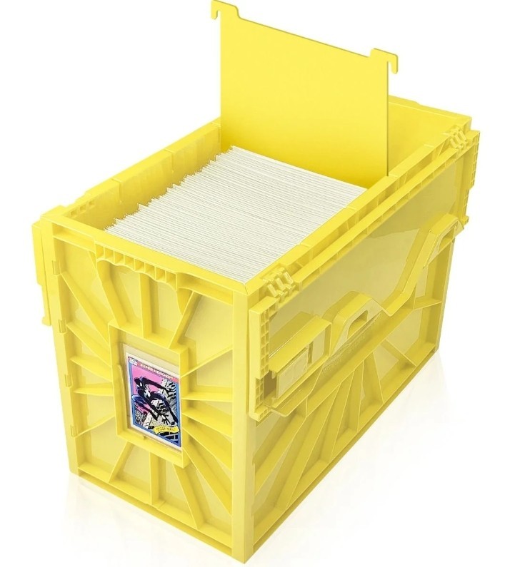 BCW Stackable Short Comic Book Bin for 150 Comics with Locking Lids - Yellow
