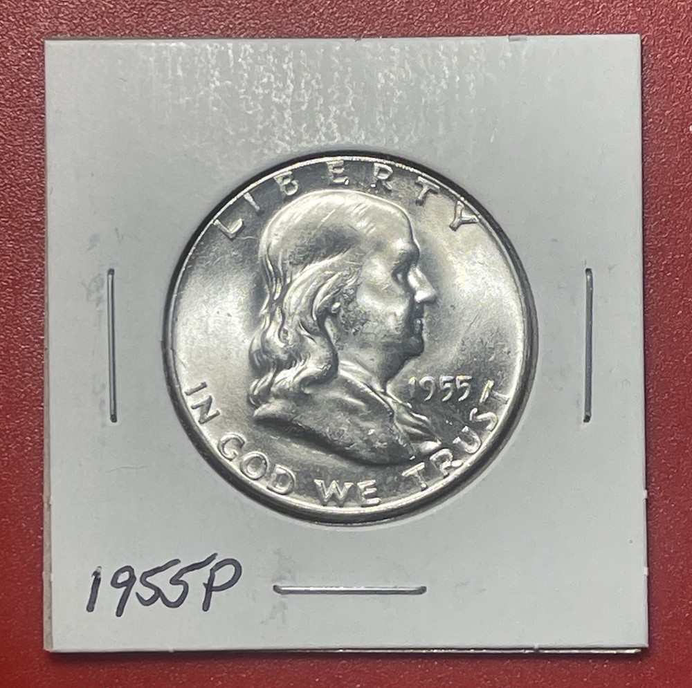 1955 P Franklin Silver Half Dollar, Choice/Gem Uncirculated.