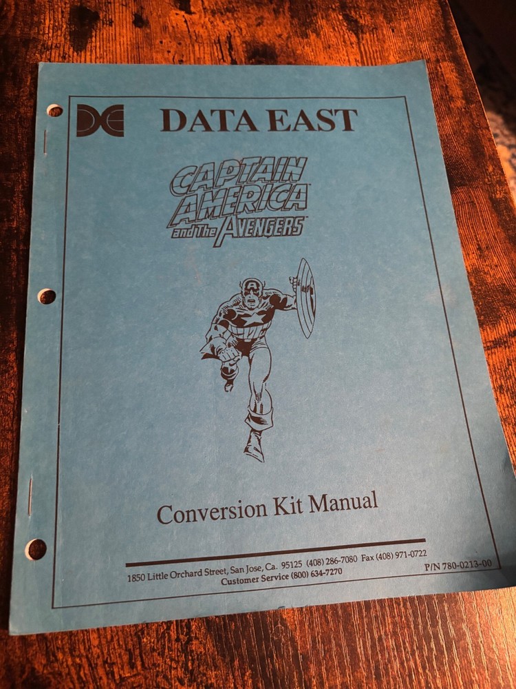 Captain America W/ The Avengers Conversion Kit Arcade Manual