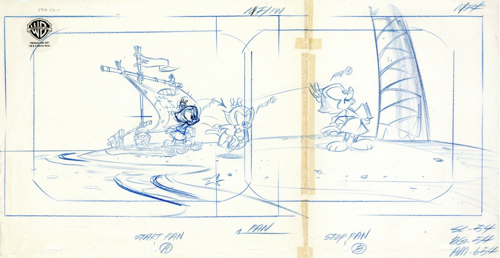 Animaniacs-Original Production Drawing-Dot-Dot's Quiet Time