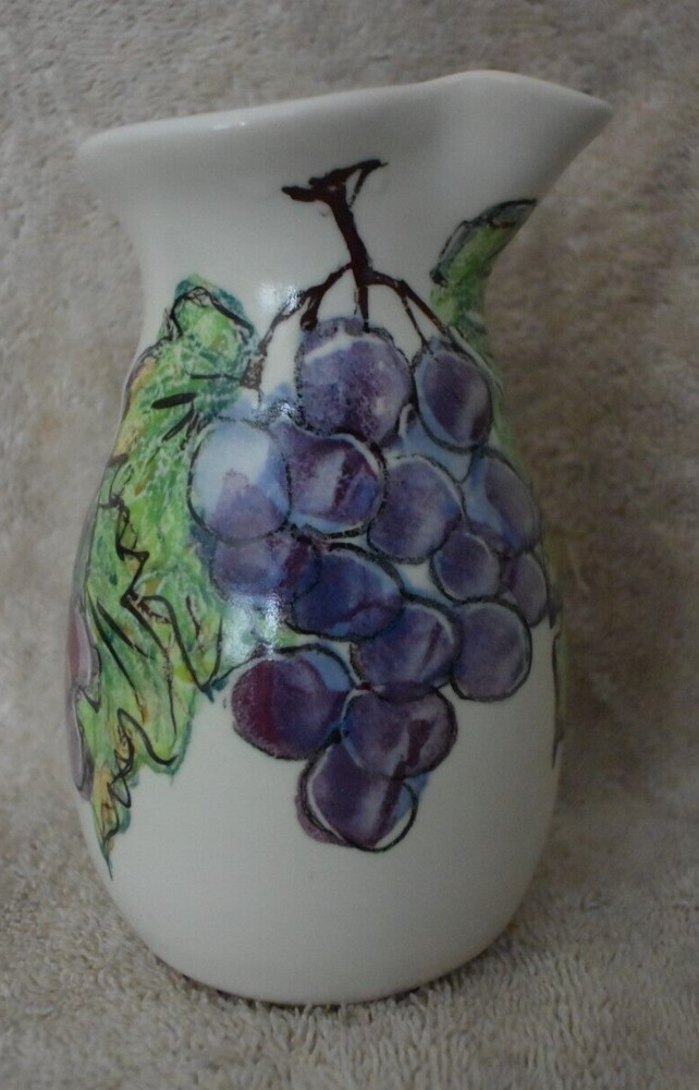 Monicats Studio Canadian Pottery Handleless Pitcher Signed