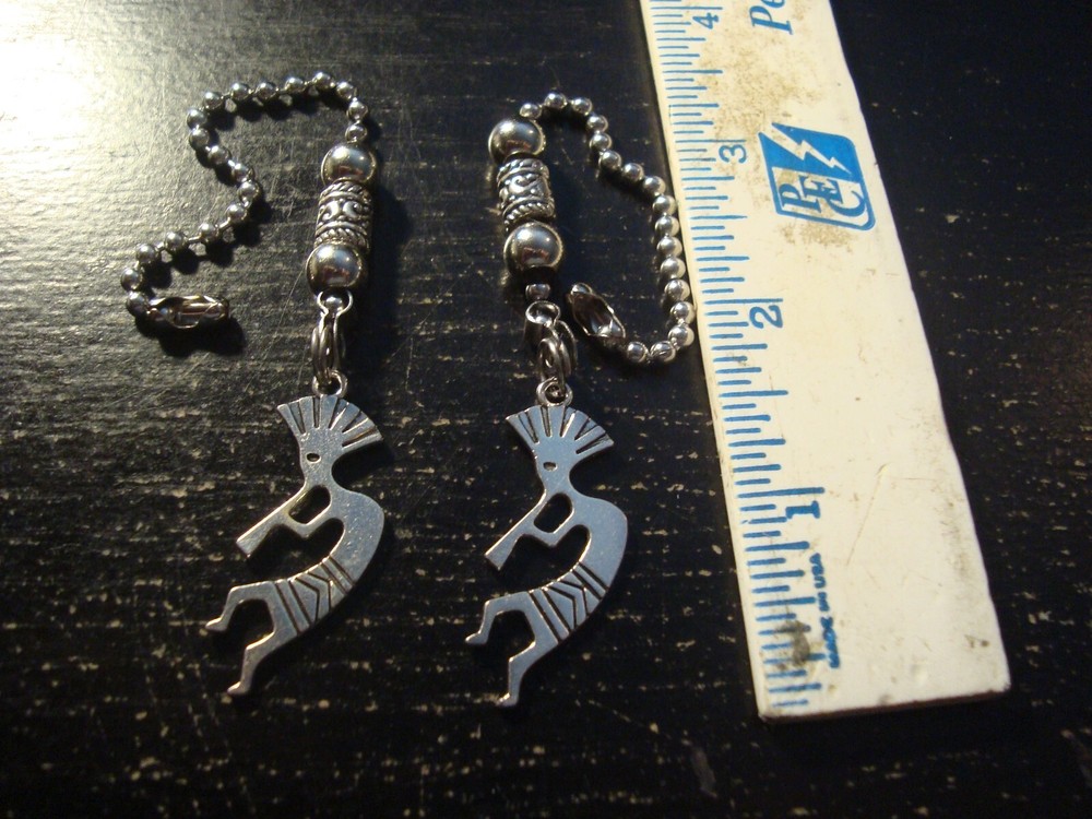 Pair Kokopelli Ceiling Fan Pull Chains – Decorative Light/Lamp Pulls