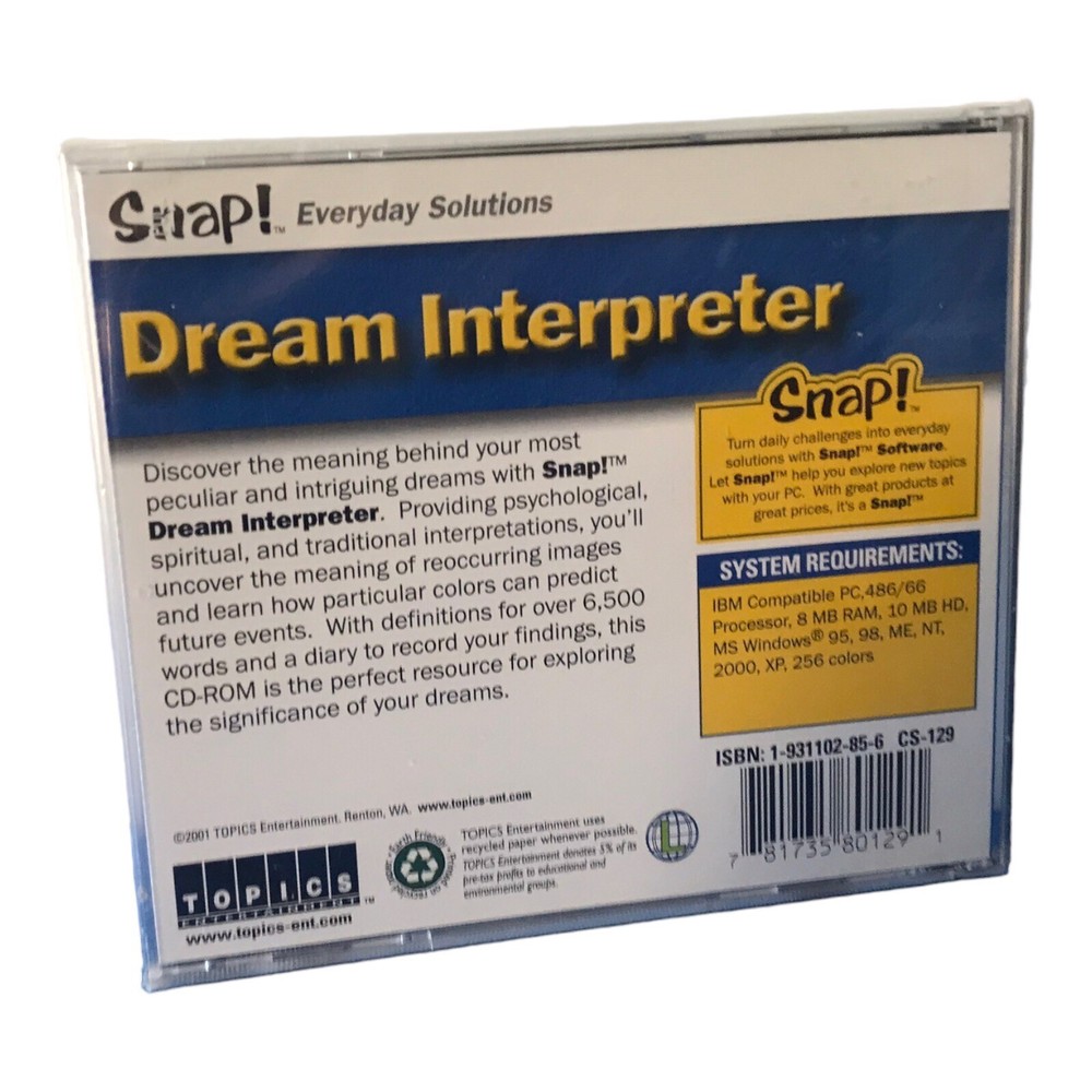 Snap! Everyday Solutions Dream Interpreter CD-ROM PC Windows Compatible