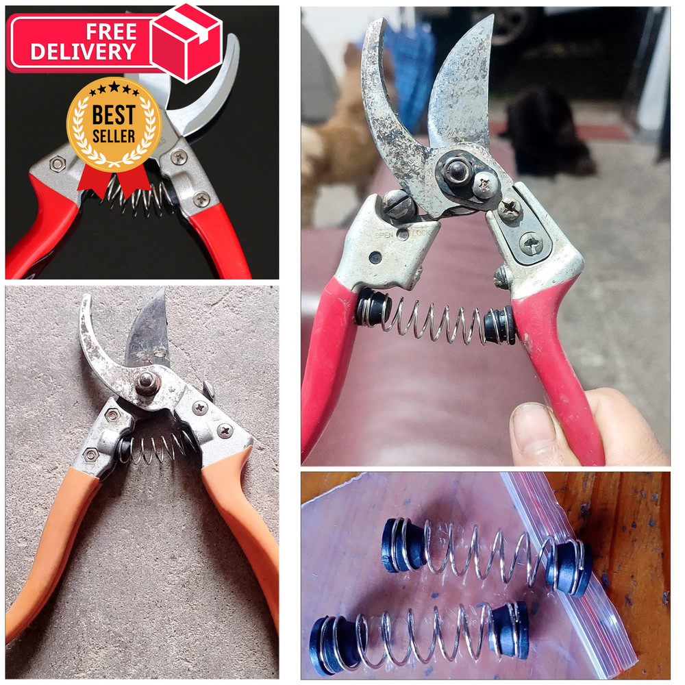 TorSor 3 Set Precision Pruner Spring Replacement with Rubber Base End Silver