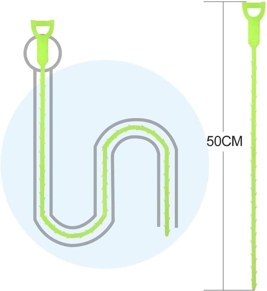 Flexible Drain Cleaner Tool with Plastic Handle for Easy Operation and Control